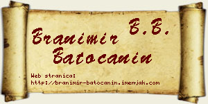 Branimir Batoćanin vizit kartica